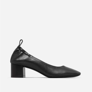 Everlane Women’s  Size 6.5 Leather Day Heel Pump Black Made in Italy Block Heel